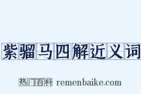 紫骝马四解近义词是什么意思的图片